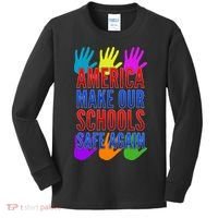 America Make Our Schools Safe Again Kids Long Sleeve Shirt thumb 0