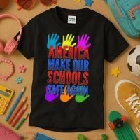America Make Our Schools Safe Again Kids T-Shirt thumb 3