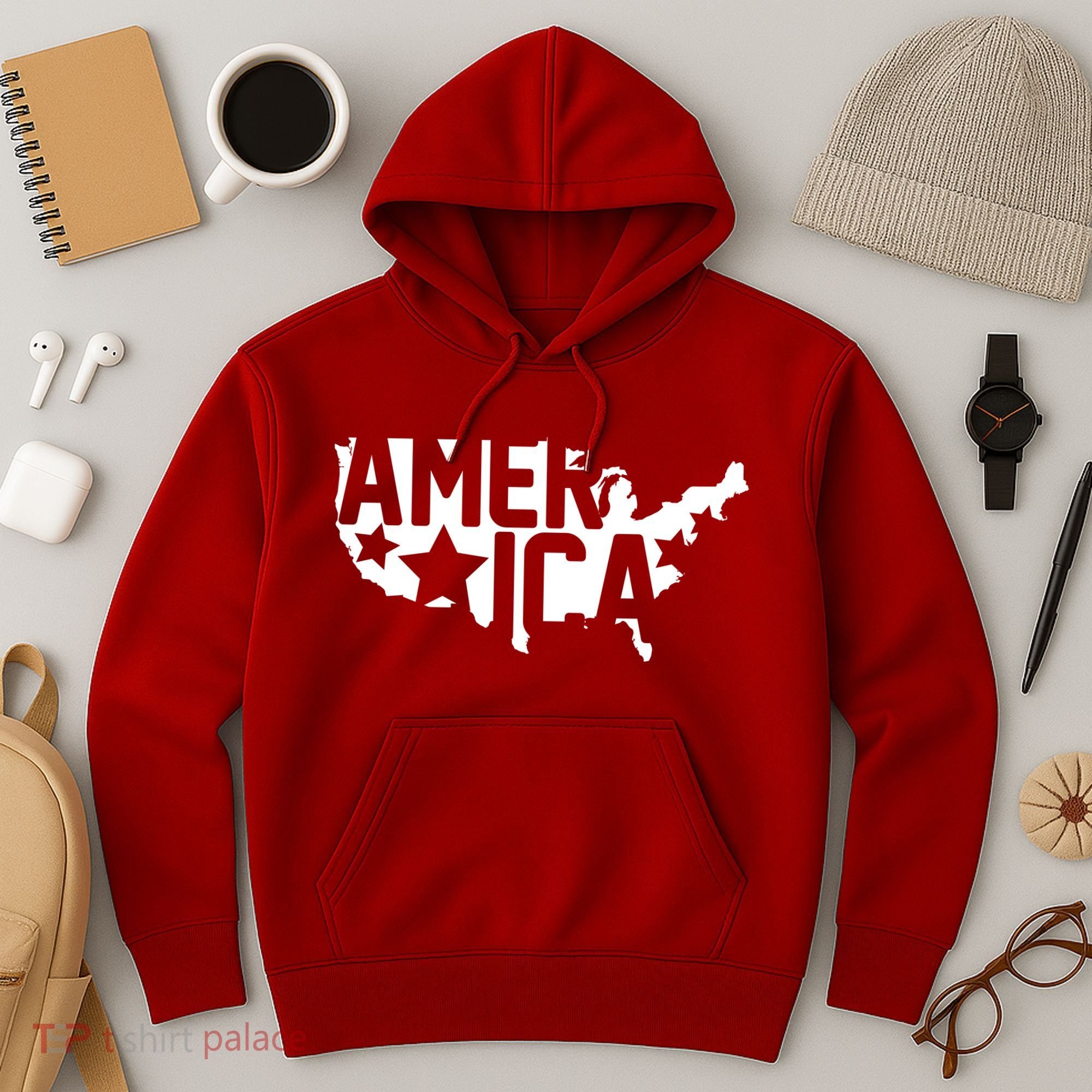 America State Map Hoodie