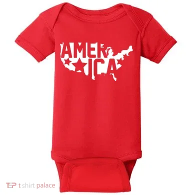 America State Map Baby Bodysuit