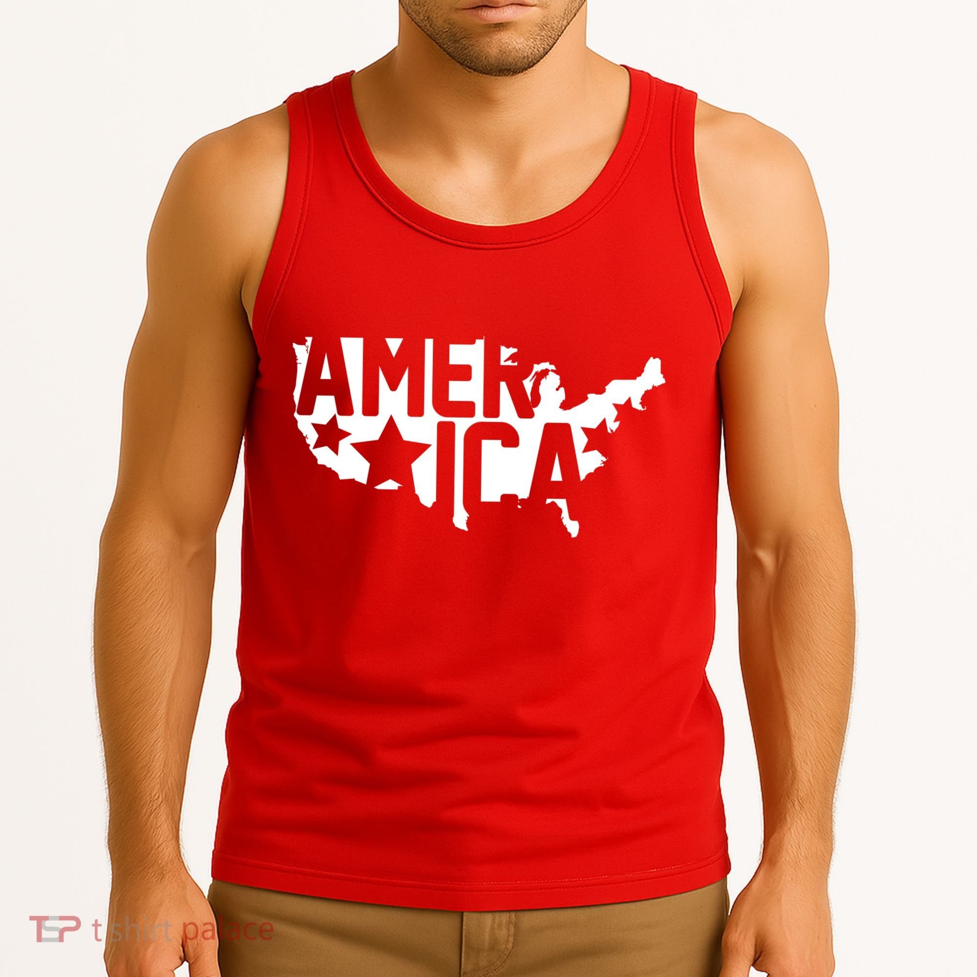 America State Map Tank Top