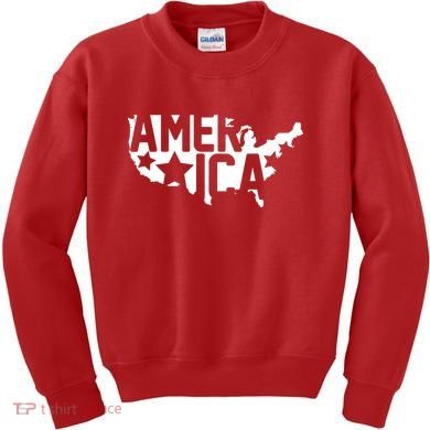 America State Map Kids Sweatshirt