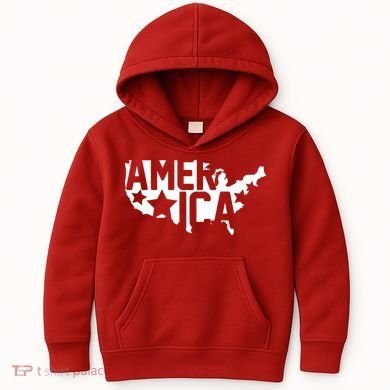 America State Map Kids Hoodie
