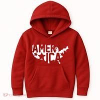 America State Map Kids Hoodie thumb 0