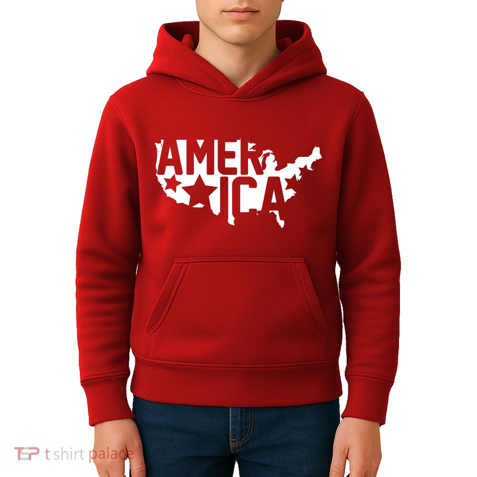 America State Map Kids Hoodie