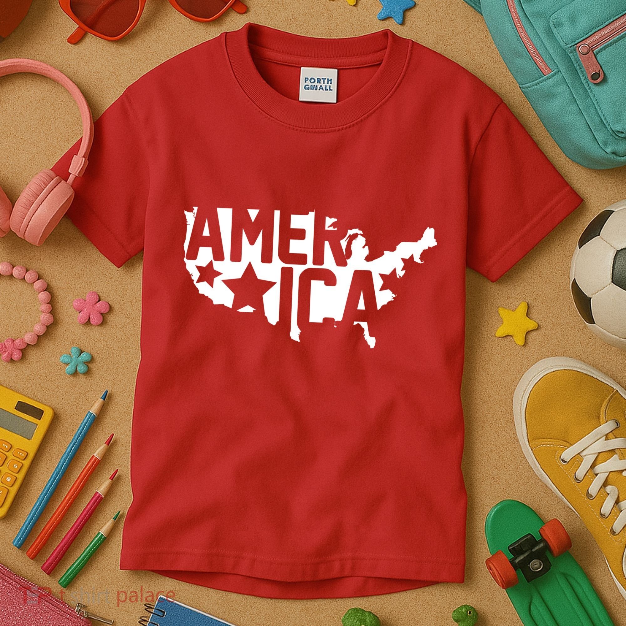 America State Map Kids T-Shirt