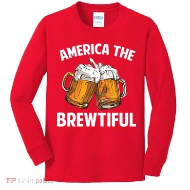 America The Brewtiful Kids Long Sleeve Shirt