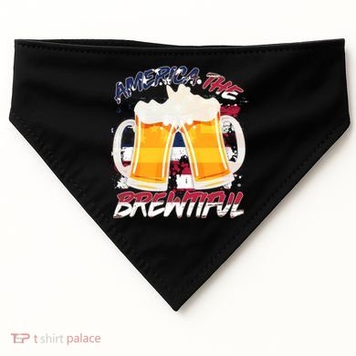 America The Brewtiful Beer USA Flag USA-Made Doggie Bandana