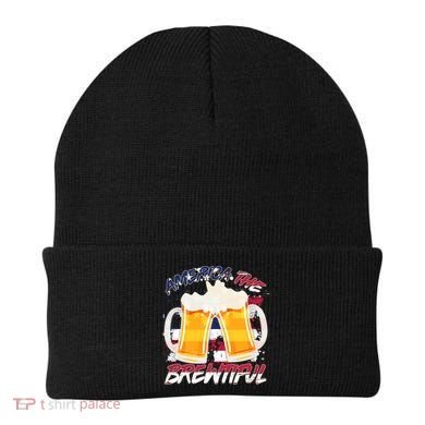 America The Brewtiful Beer USA Flag Beanie