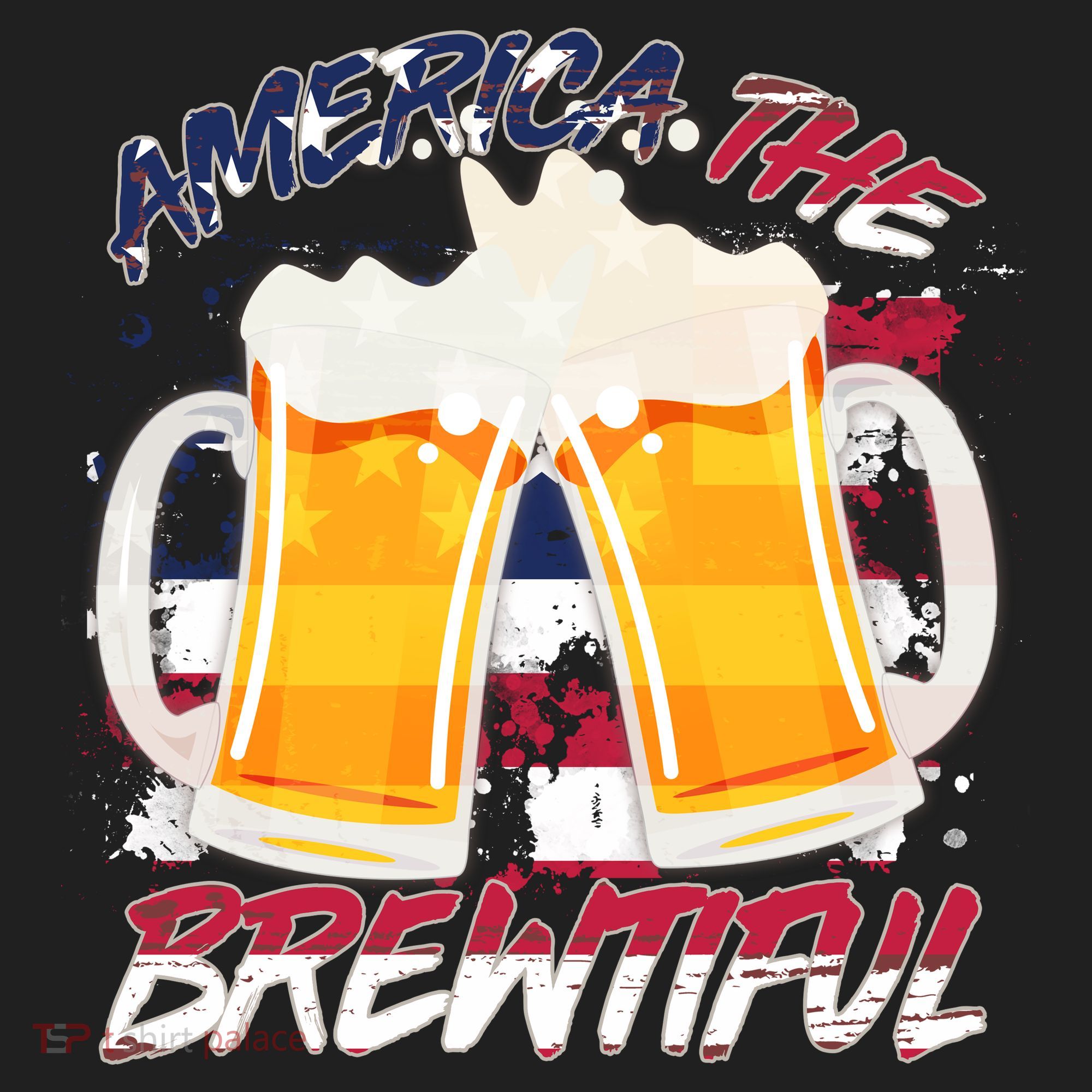America The Brewtiful Beer USA Flag Beanie