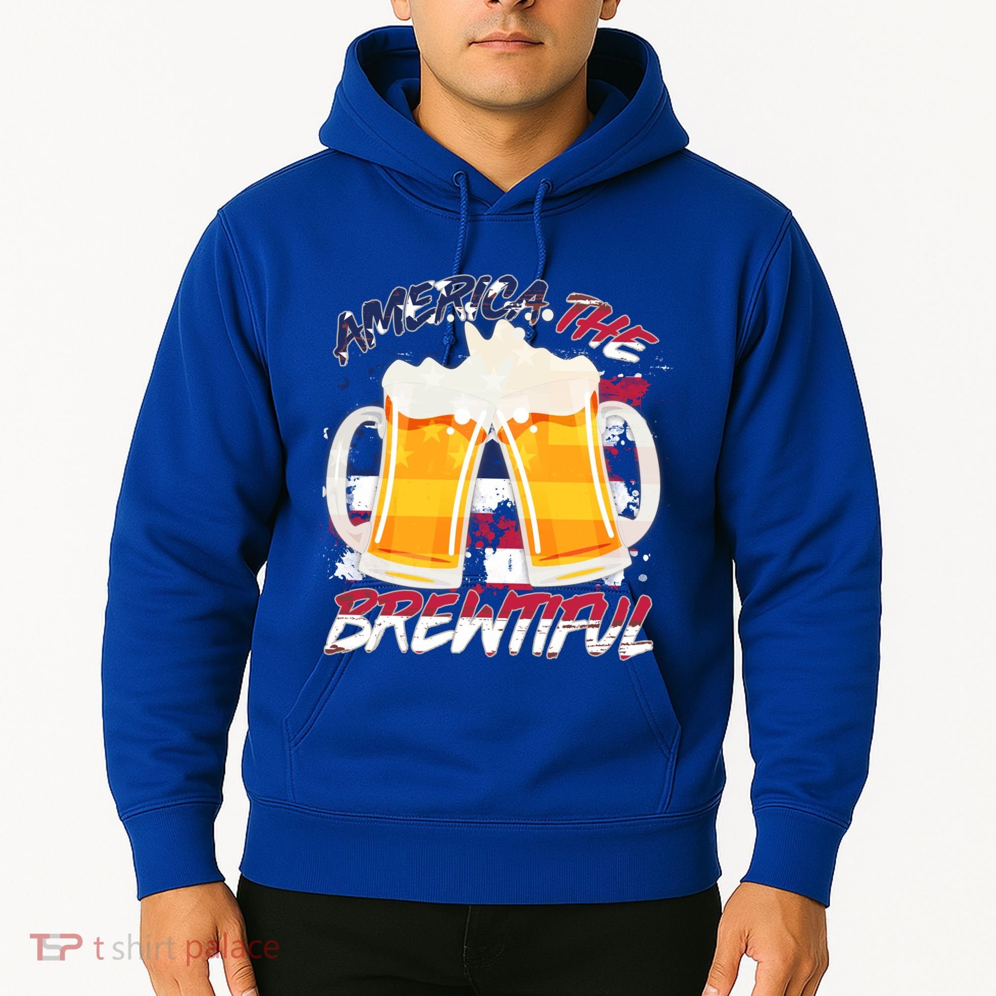 America The Brewtiful Beer USA Flag Hoodie