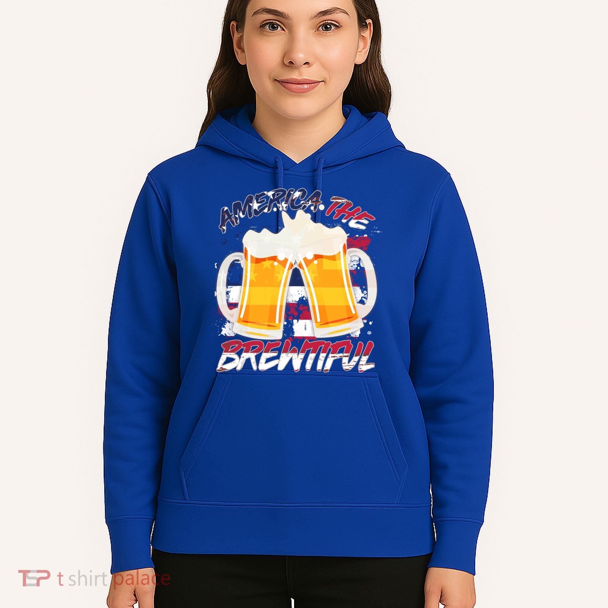 America The Brewtiful Beer USA Flag Hoodie
