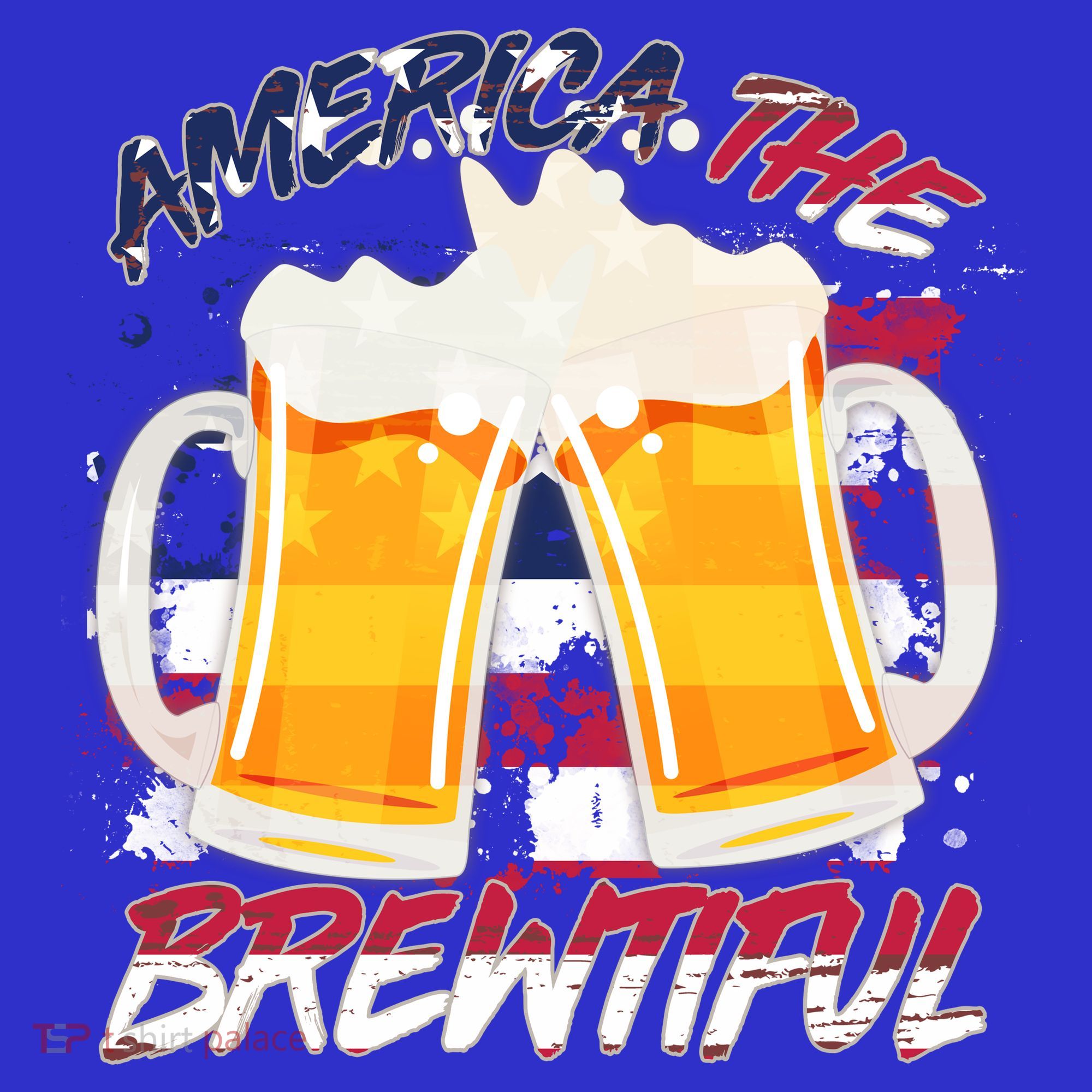 America The Brewtiful Beer USA Flag T-Shirt