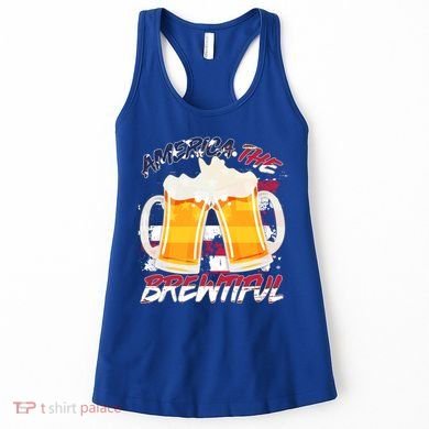 America The Brewtiful Beer USA Flag Women's Tank Top