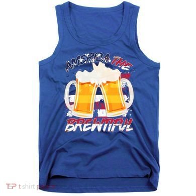 America The Brewtiful Beer USA Flag Tank Top