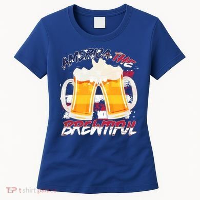 America The Brewtiful Beer USA Flag Women's T-Shirt