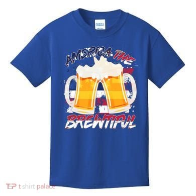 America The Brewtiful Beer USA Flag Kids T-Shirt