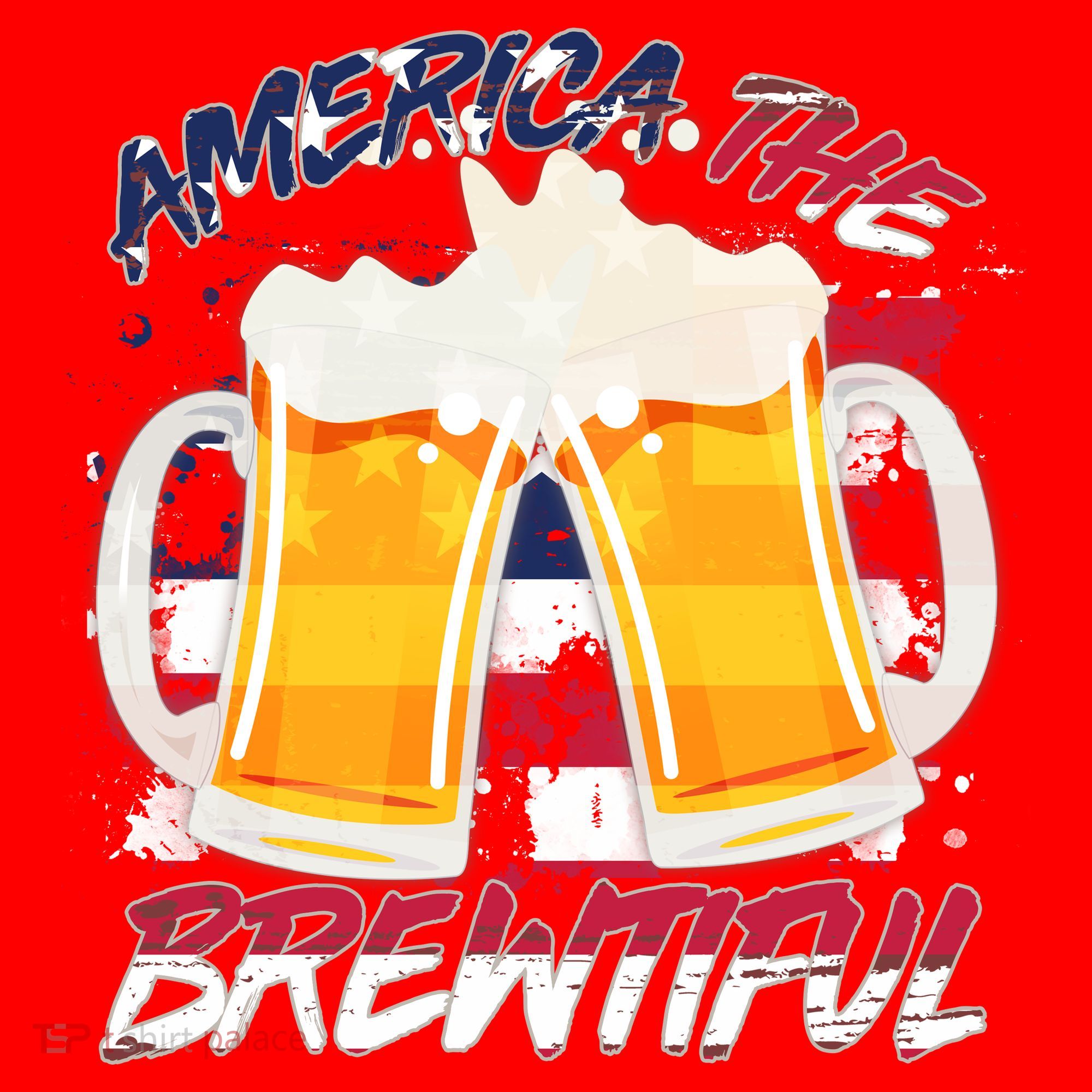 America The Brewtiful Beer USA Flag Santa Hat
