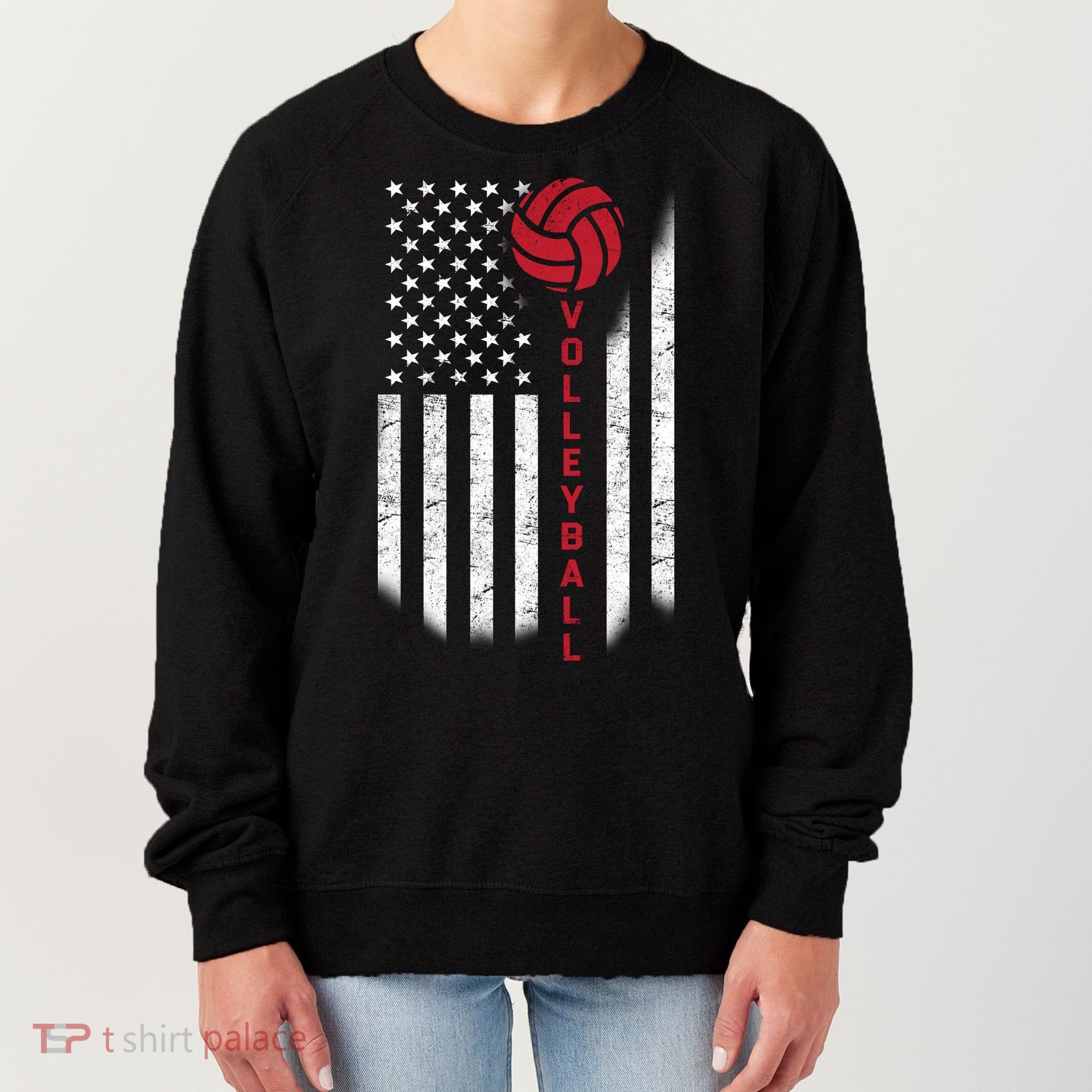 America Volleyball Flag Women's Sweatshirt