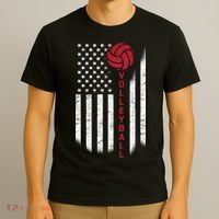 America Volleyball Flag T-Shirt thumb 3