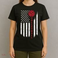 America Volleyball Flag T-Shirt thumb 4