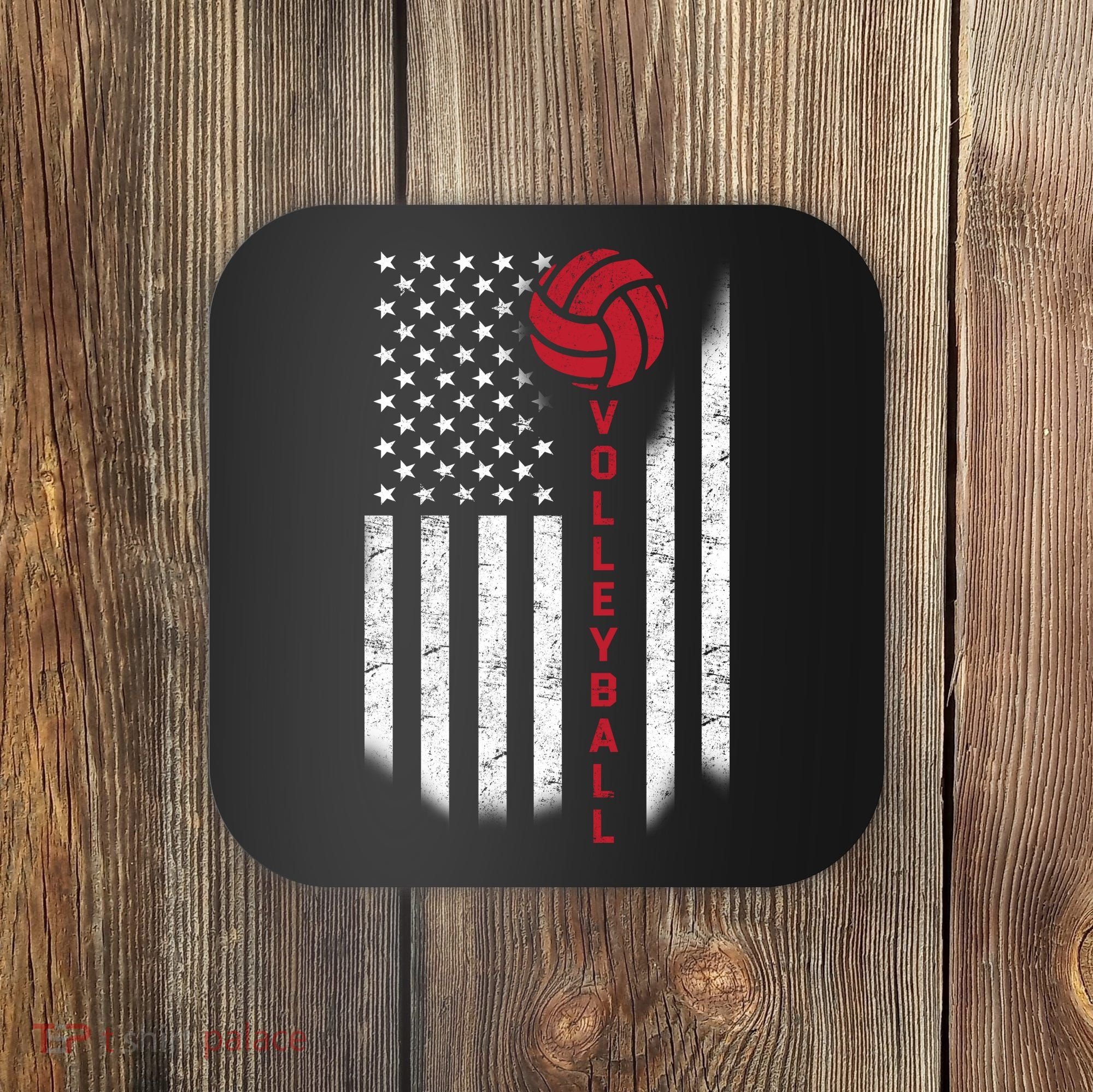 America Volleyball Flag Coaster