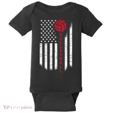 America Volleyball Flag Baby Bodysuit