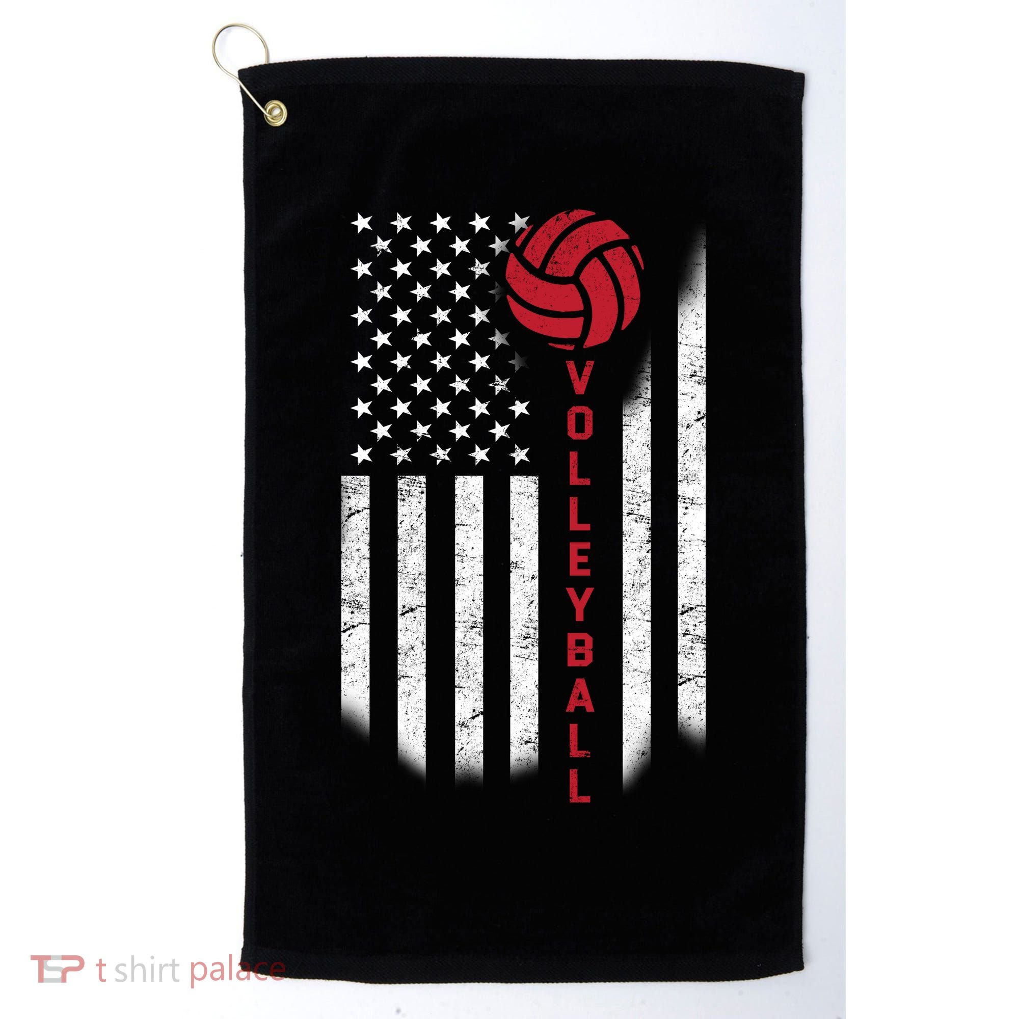 America Volleyball Flag Golf Towel