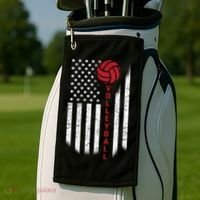 America Volleyball Flag Golf Towel thumb 2