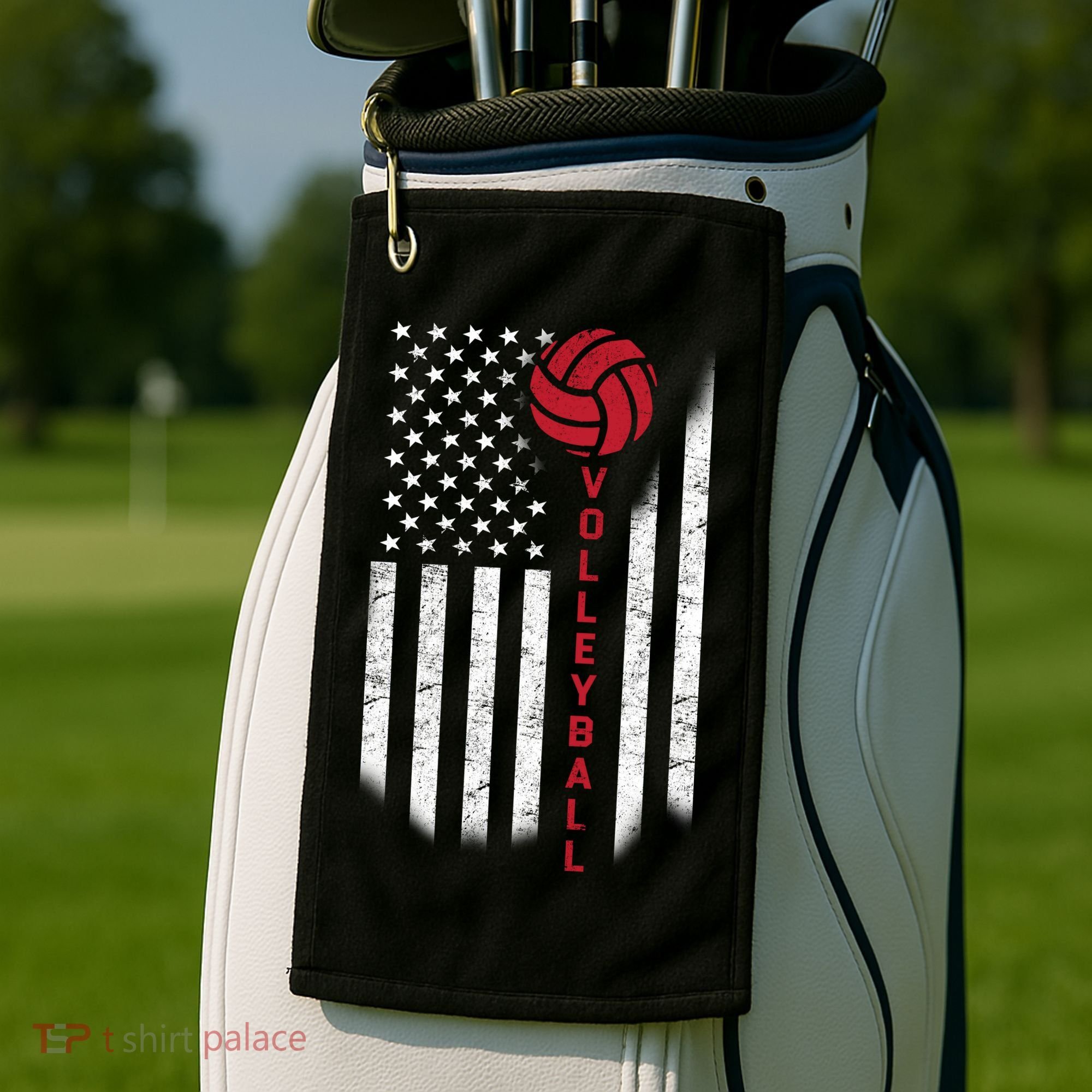 America Volleyball Flag Golf Towel
