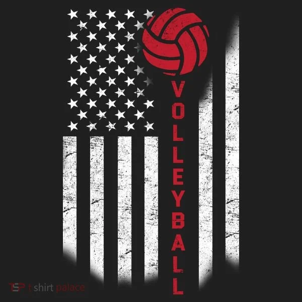 America Volleyball Flag Golf Towel