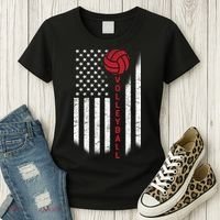 America Volleyball Flag Women's T-Shirt thumb 3