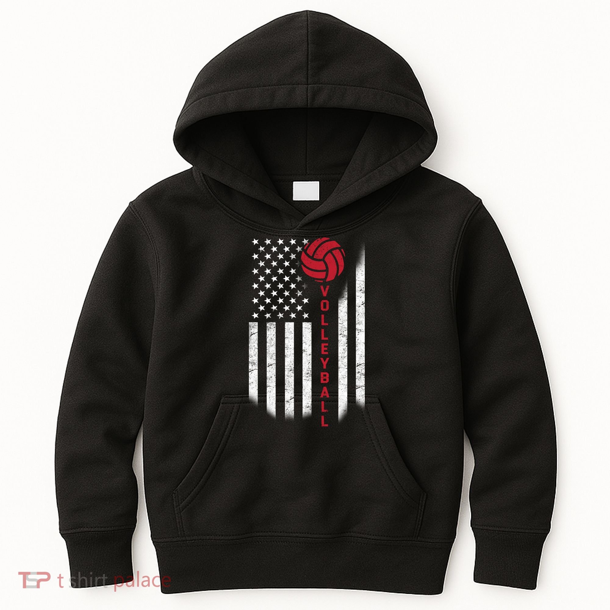 America Volleyball Flag Kids Hoodie