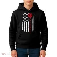 America Volleyball Flag Kids Hoodie thumb 4
