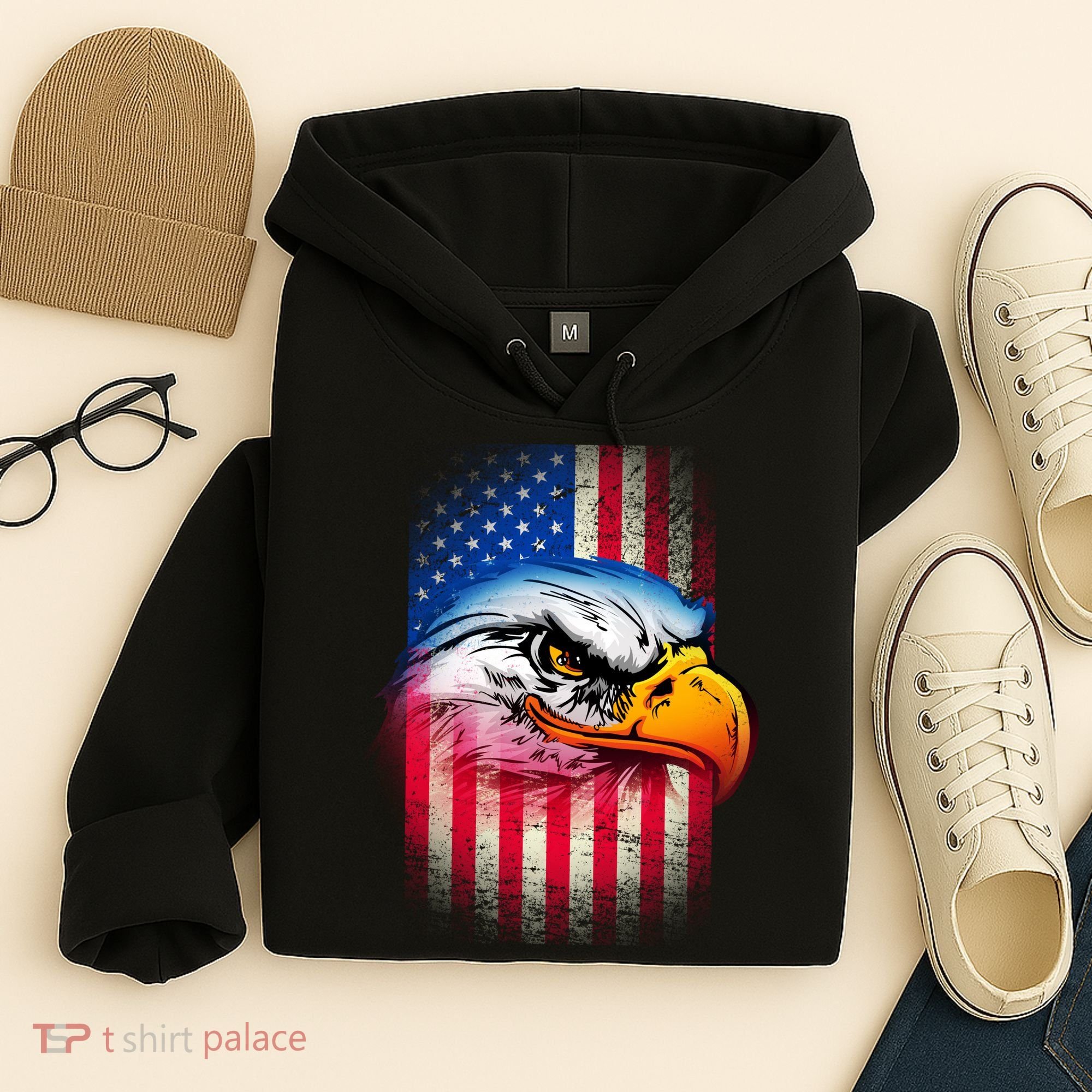 American Bald Eagle Flag Hoodie