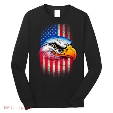 American Bald Eagle Flag Long Sleeve Shirt