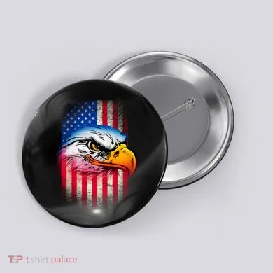 American Bald Eagle Flag Button