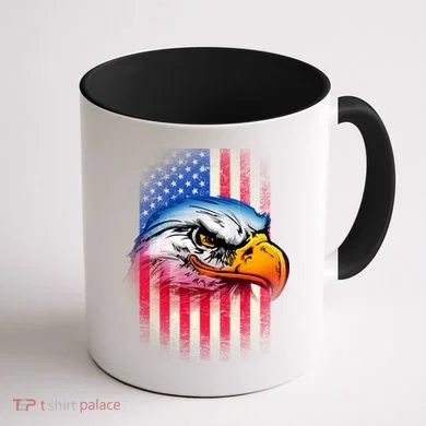 American Bald Eagle Flag Coffee Mug back