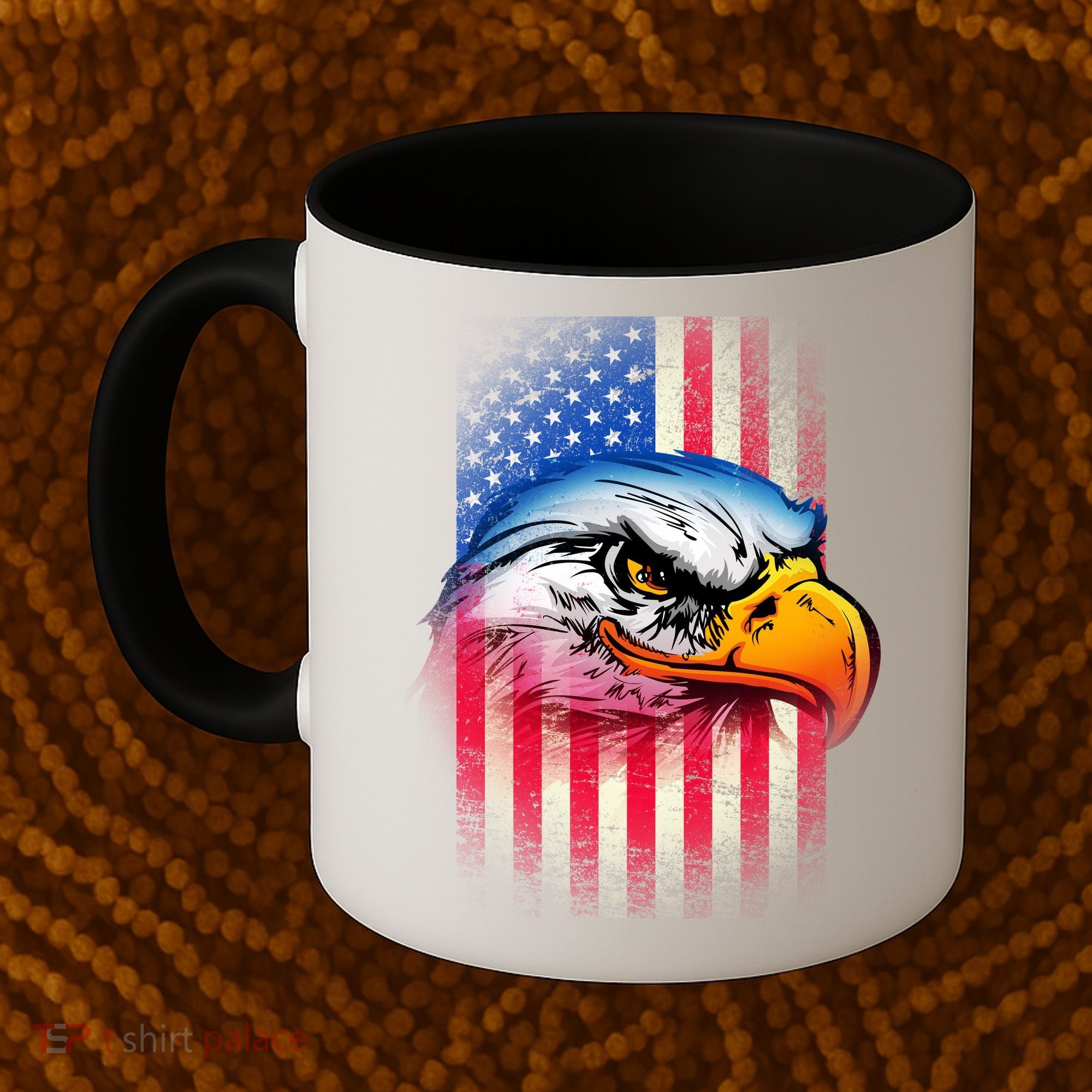 American Bald Eagle Flag Coffee Mug