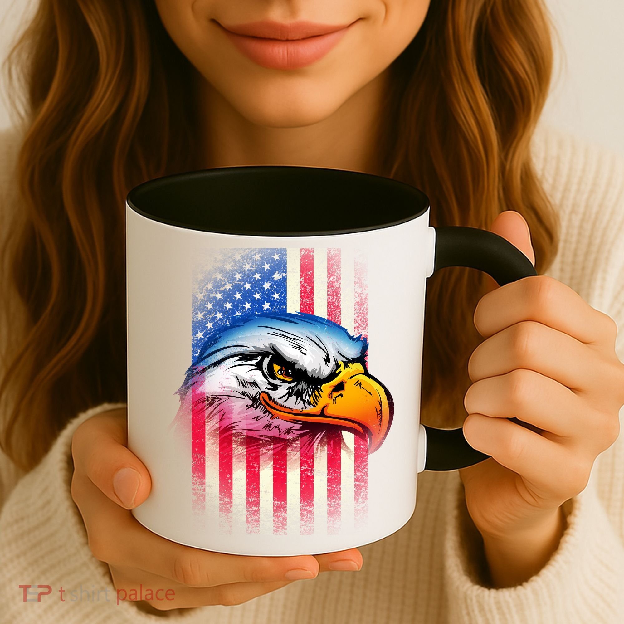 American Bald Eagle Flag Coffee Mug