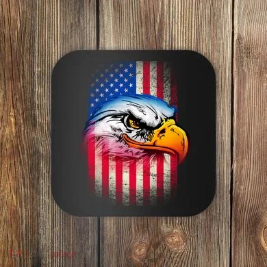 American Bald Eagle Flag Coaster