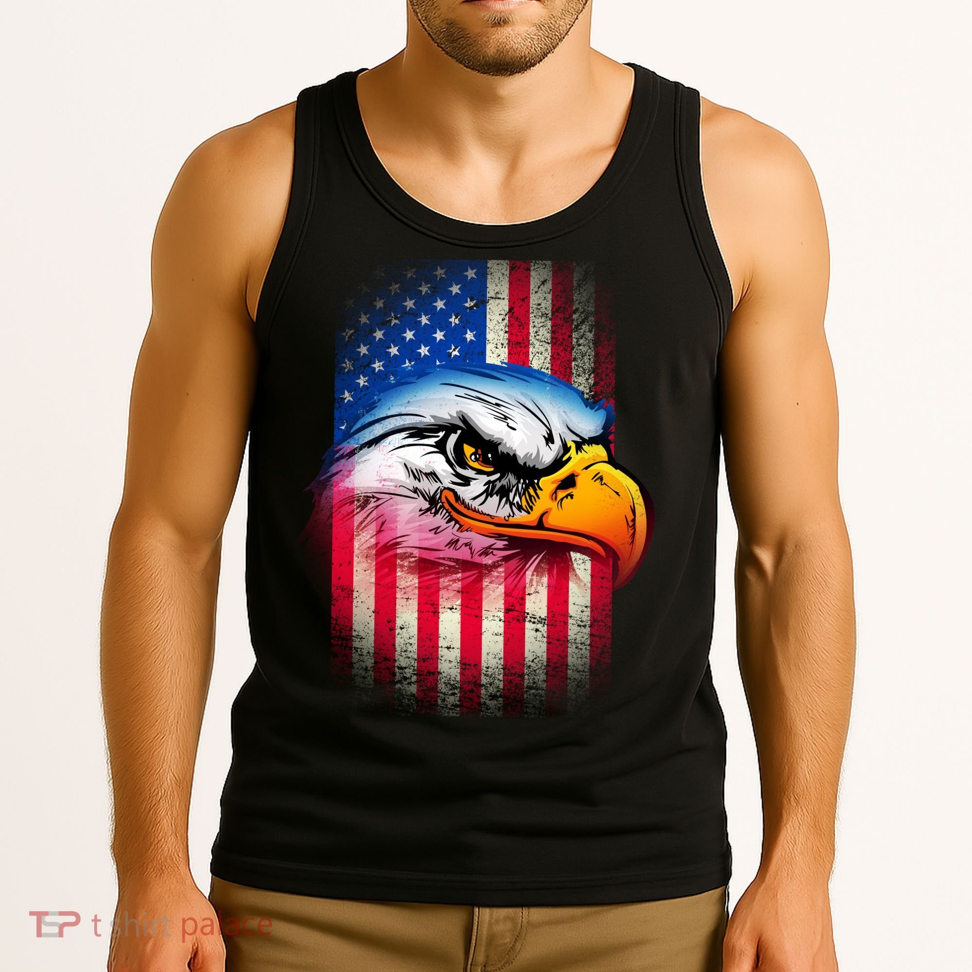 American Bald Eagle Flag Tank Top
