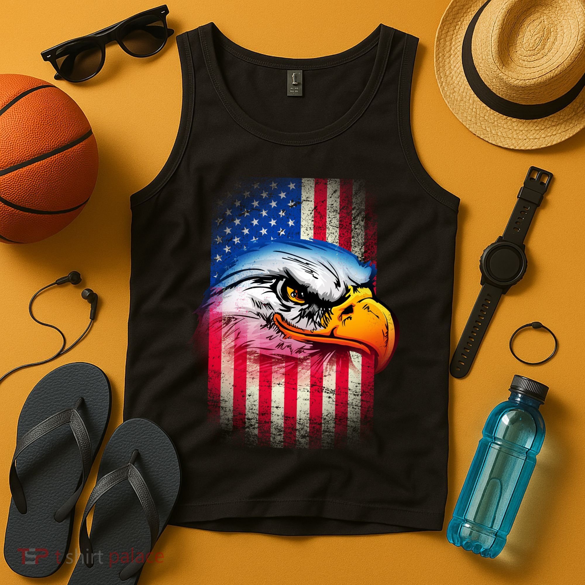 American Bald Eagle Flag Tank Top
