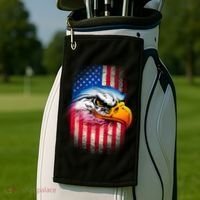 American Bald Eagle Flag Golf Towel thumb 2