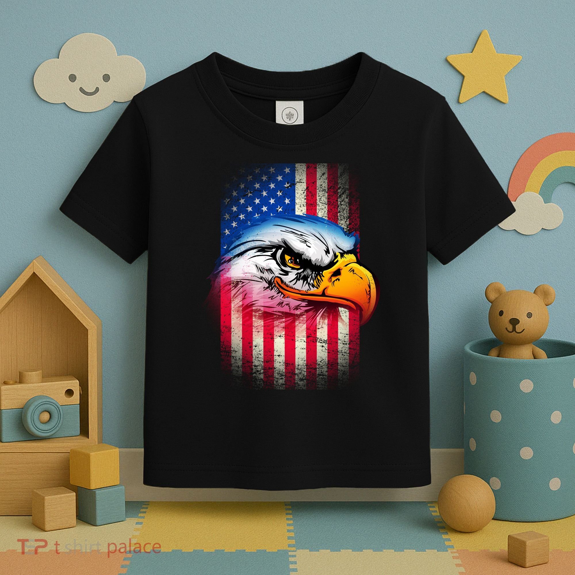 American Bald Eagle Flag Toddler T-Shirt