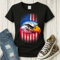 American Bald Eagle Flag Women's T-Shirt thumb 3
