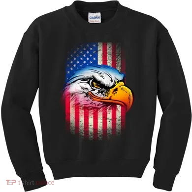 American Bald Eagle Flag Kids Sweatshirt