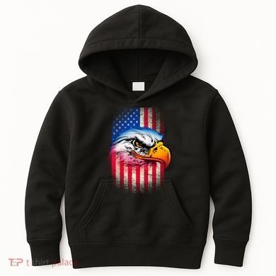American Bald Eagle Flag Kids Hoodie