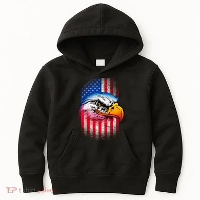American Bald Eagle Flag Kids Hoodie