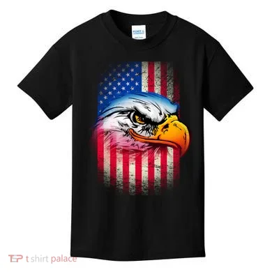 American Bald Eagle Flag Kids T-Shirt